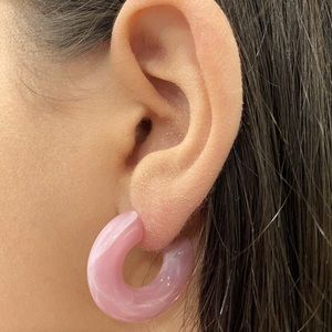 Y2K Pink Queen Minimalist Dainty Fashion Chunky Pink Hoop Earrings